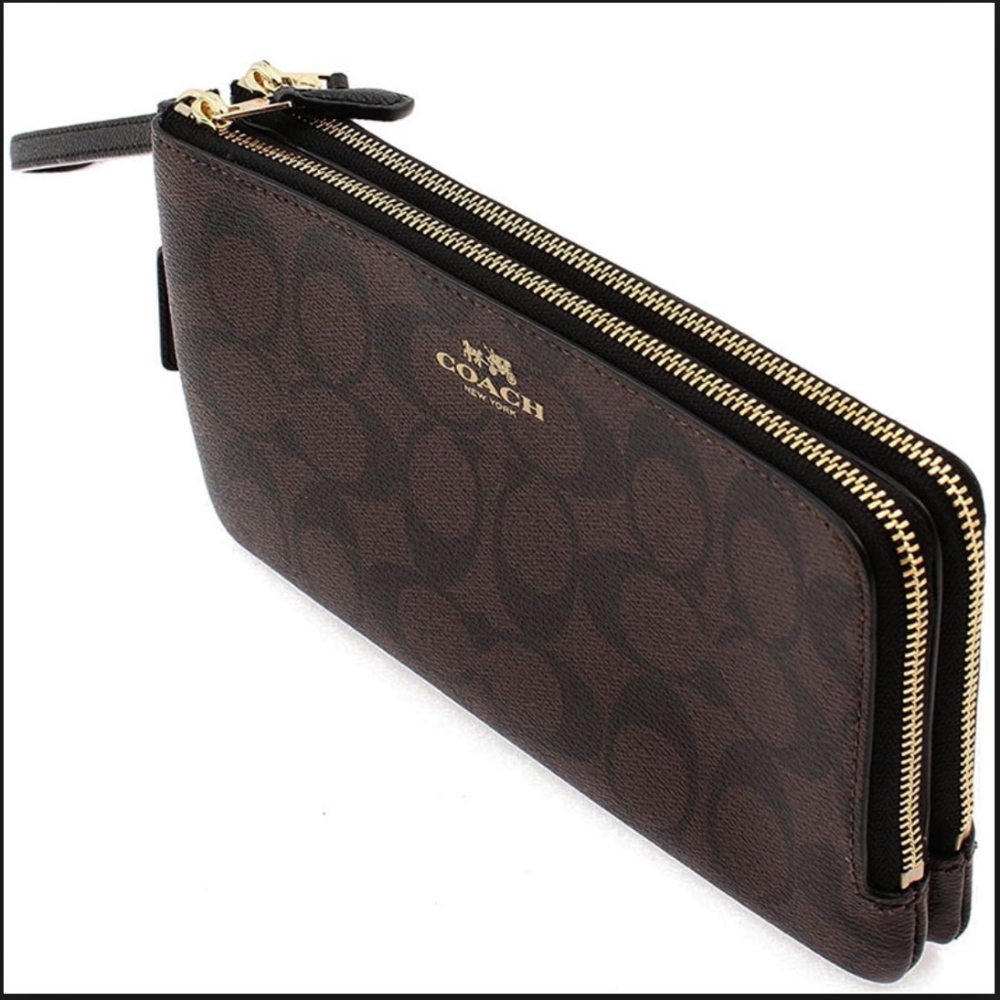 Coach Double Zip Wristlet Wallet